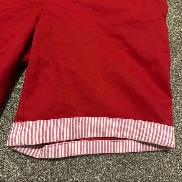 Talbots Red Relaxed Chino Short 7” Seersucker Cuffs Women’s Size 2 Preppy NWOT - Picture 7 of 16
